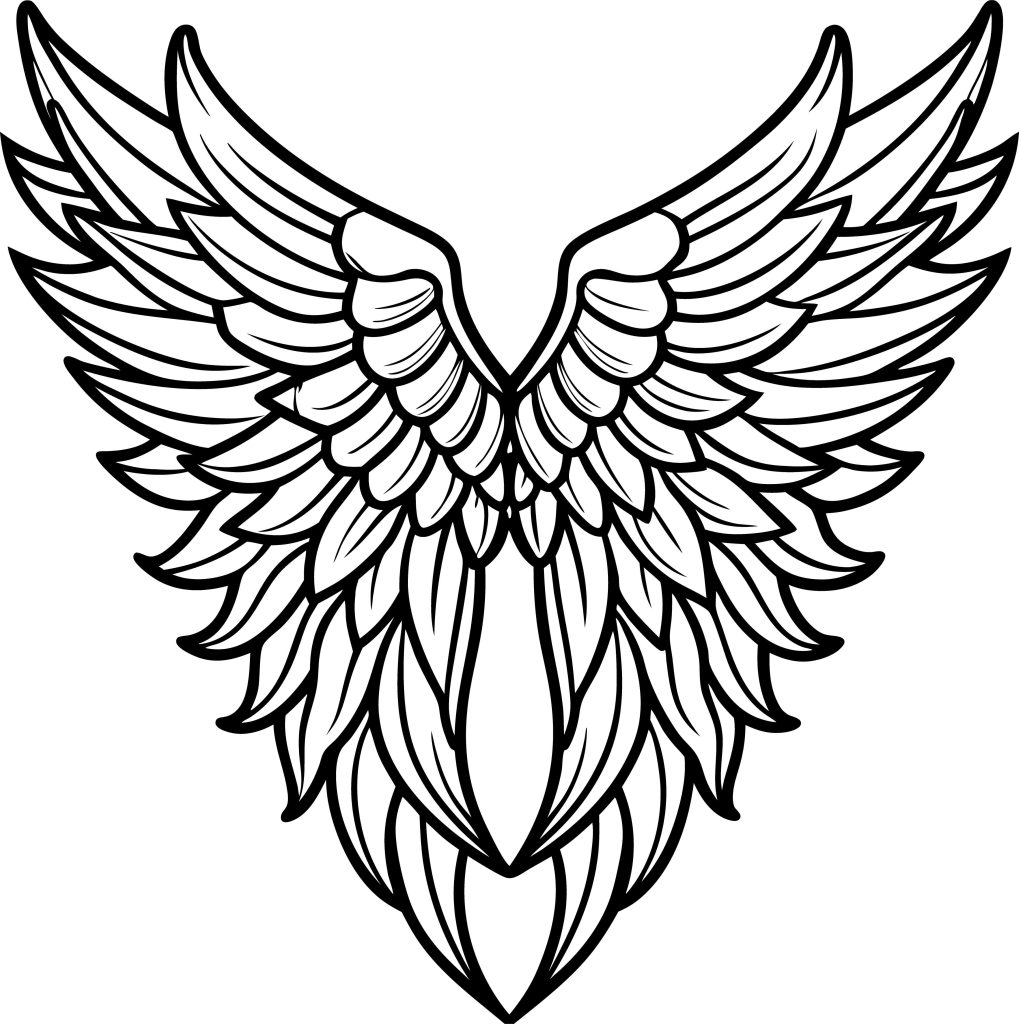 angel wings memorial tattoo design 5