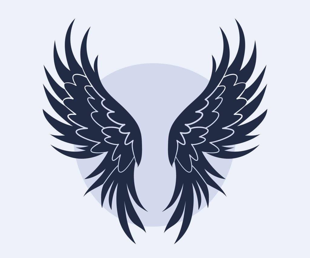 angel wings memorial tattoo design 6