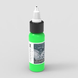 green cremation tattoo ink