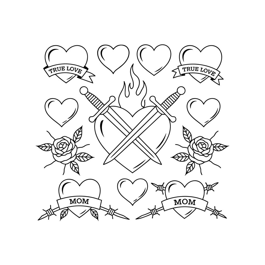 love heart memorial tattoo designs 6