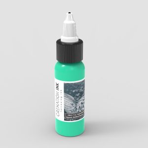 turquoise cremation tattoo ink