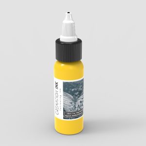 yellow cremation tattoo ink